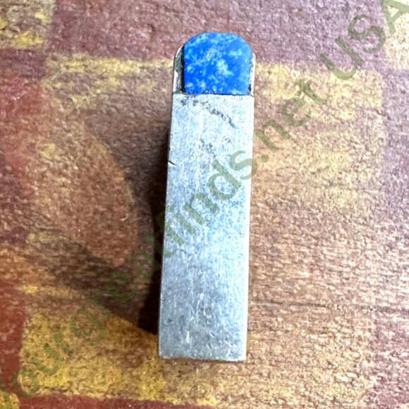 Vintage Sterling Silver Turquoise Inlay Square Ring Navajo Larry Castillo 7.5 - Picture 2 of 13